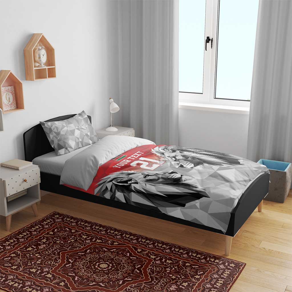 Custom Rugby Africa Kenya Bedding Set Red Kenyan 22-23 Motif - African Pride