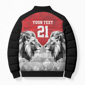 Custom Rugby Africa Kenya Bomber Puffer Jacket Red Kenyan 22-23 Motif