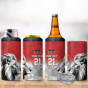 Custom Rugby Africa Kenya 4 in 1 Can Cooler Tumbler Red Kenyan 22-23 Motif - African Pride