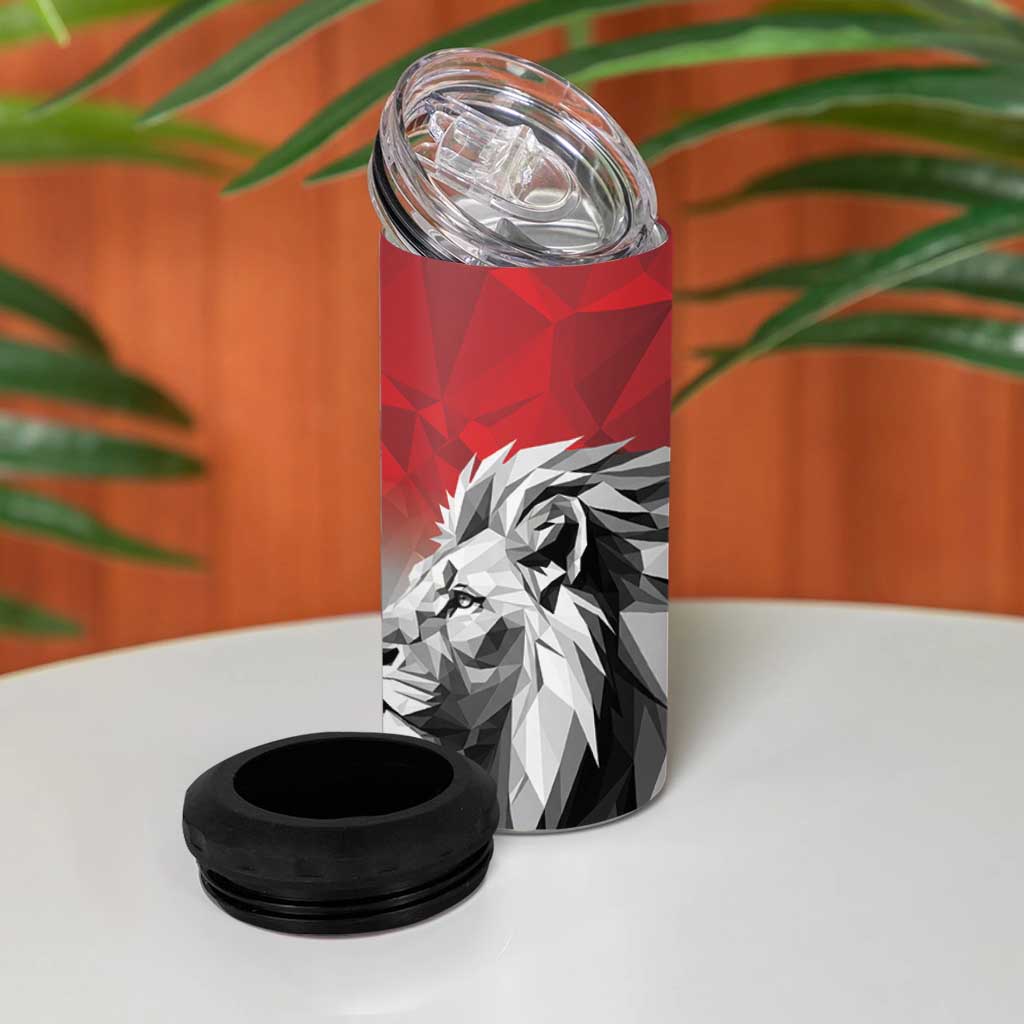 Custom Rugby Africa Kenya 4 in 1 Can Cooler Tumbler Red Kenyan 22-23 Motif - African Pride