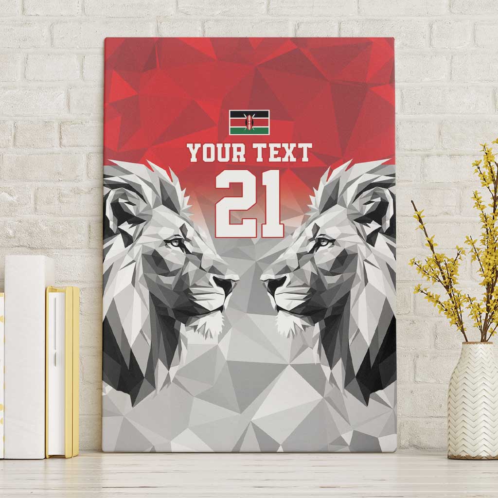 Custom Rugby Africa Kenya Canvas Wall Art Red Kenyan 22-23 Motif - African Pride