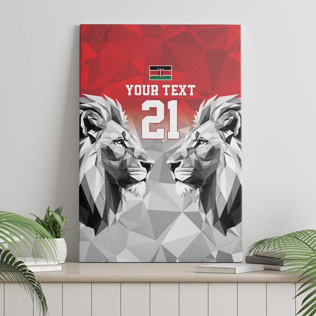 Custom Rugby Africa Kenya Canvas Wall Art Red Kenyan 22-23 Motif - African Pride