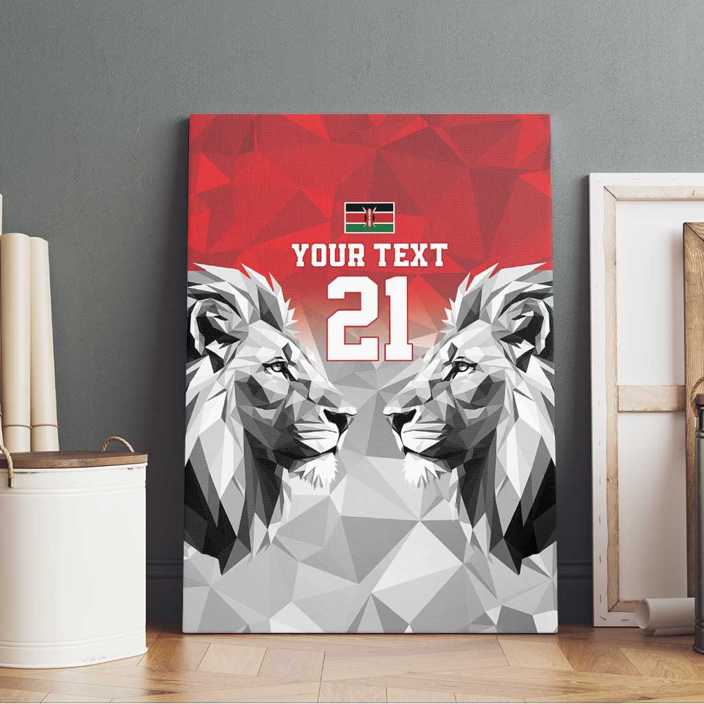 Custom Rugby Africa Kenya Canvas Wall Art Red Kenyan 22-23 Motif - African Pride