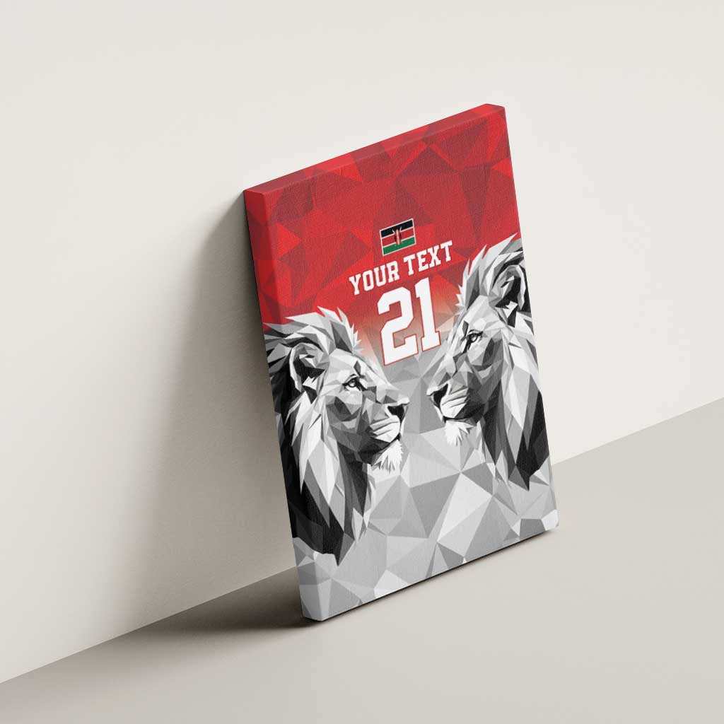 Custom Rugby Africa Kenya Canvas Wall Art Red Kenyan 22-23 Motif - African Pride