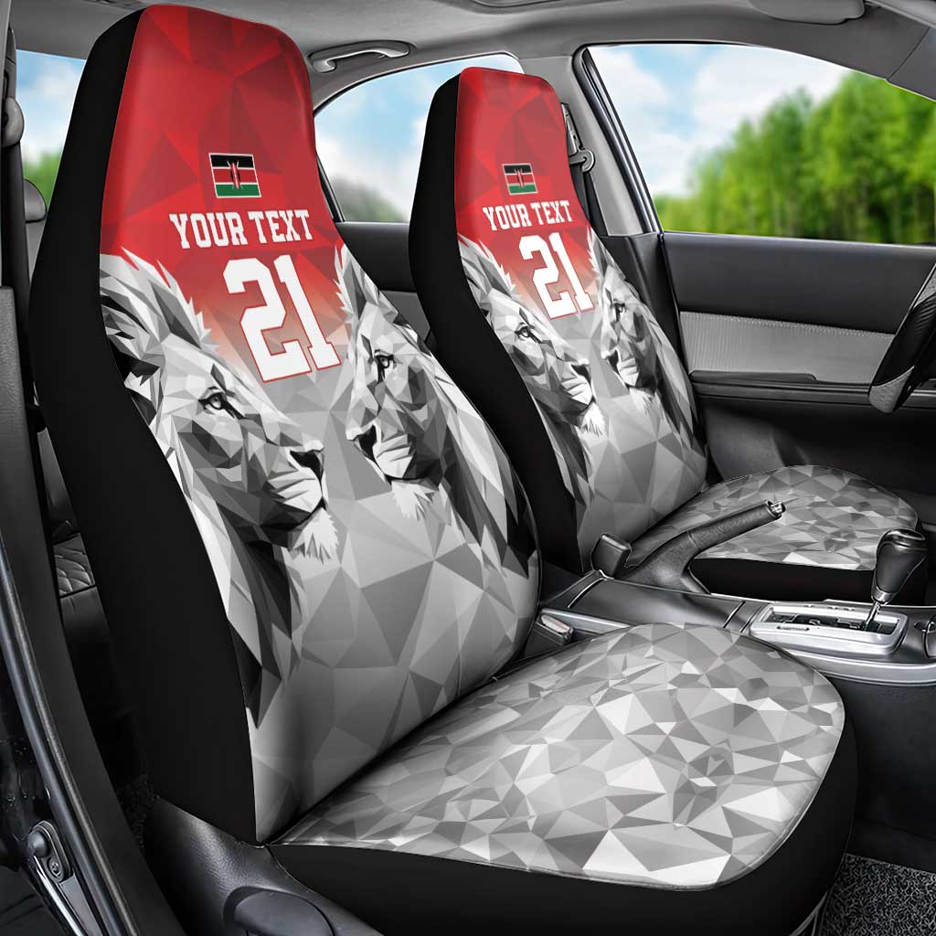 Custom Rugby Africa Kenya Car Seat Cover Red Kenyan 22-23 Motif - African Pride