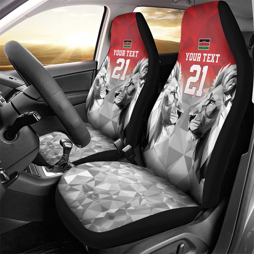 Custom Rugby Africa Kenya Car Seat Cover Red Kenyan 22-23 Motif - African Pride