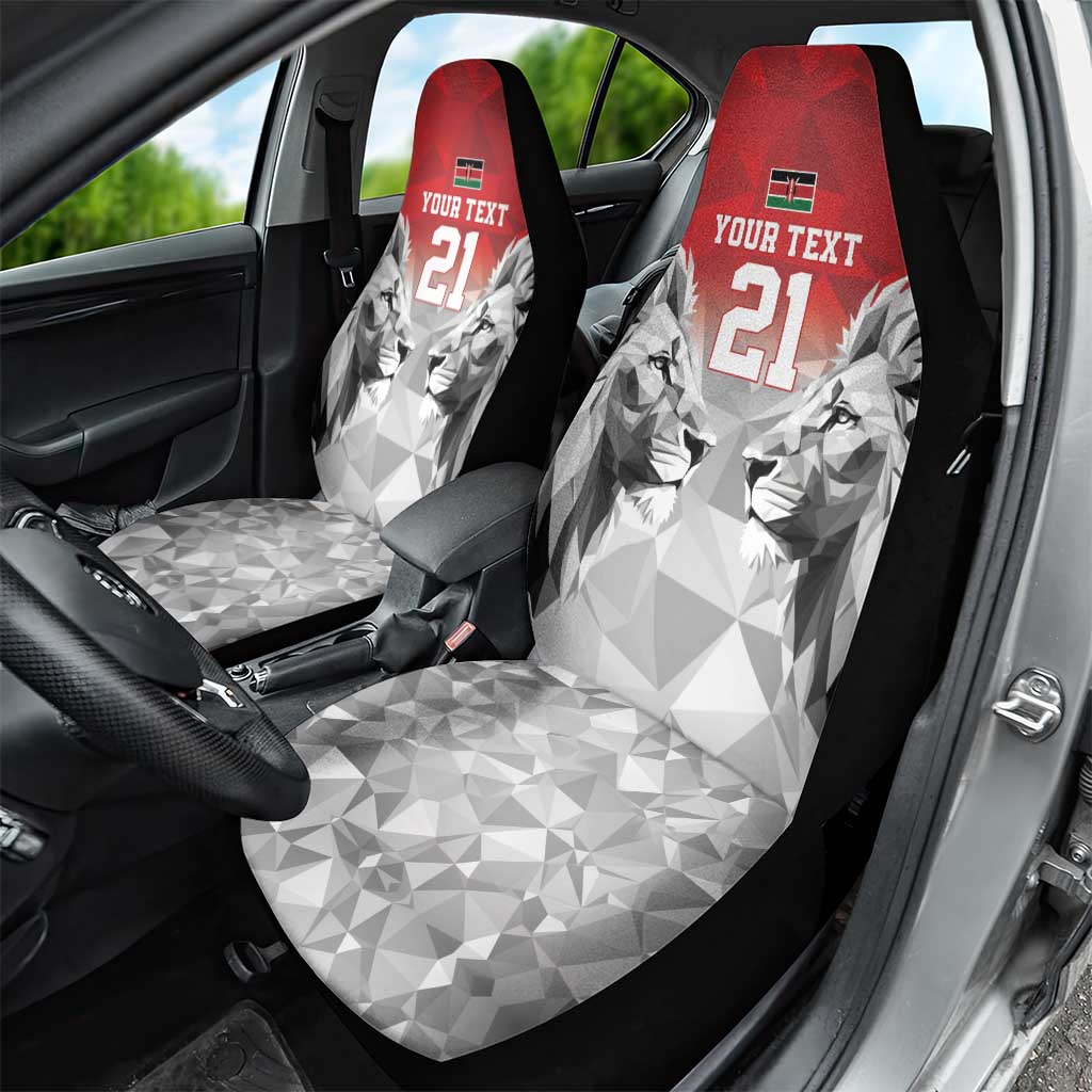 Custom Rugby Africa Kenya Car Seat Cover Red Kenyan 22-23 Motif - African Pride