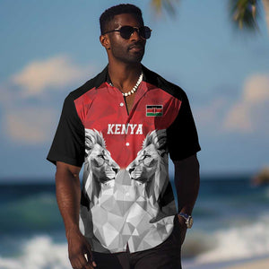 Custom Rugby Africa Kenya Hawaiian Shirt Red Kenyan 22-23 Motif - African Pride