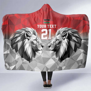 Custom Rugby Africa Kenya Hooded Blanket Red Kenyan 22-23 Motif - African Pride