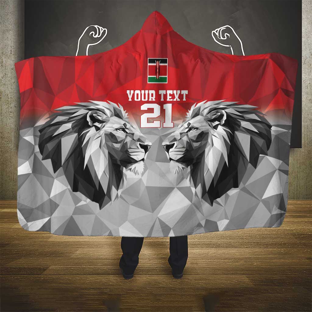 Custom Rugby Africa Kenya Hooded Blanket Red Kenyan 22-23 Motif - African Pride