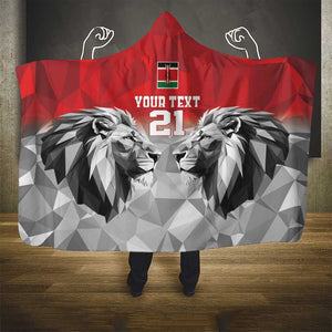 Custom Rugby Africa Kenya Hooded Blanket Red Kenyan 22-23 Motif - African Pride