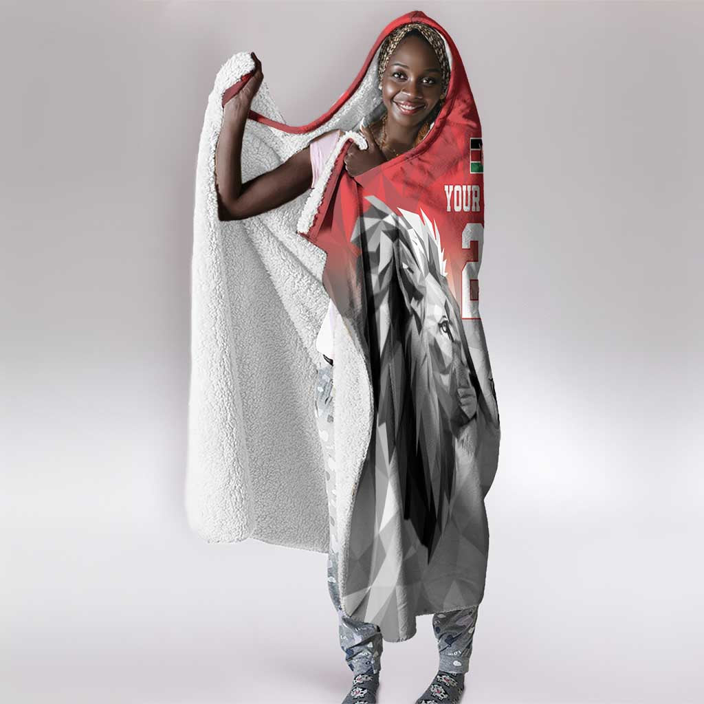 Custom Rugby Africa Kenya Hooded Blanket Red Kenyan 22-23 Motif - African Pride