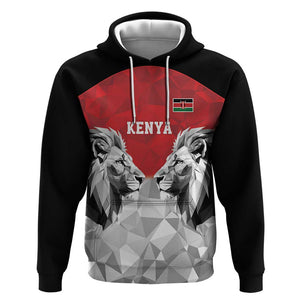 Custom Rugby Africa Kenya Hoodie Red Kenyan 22-23 Motif - African Pride
