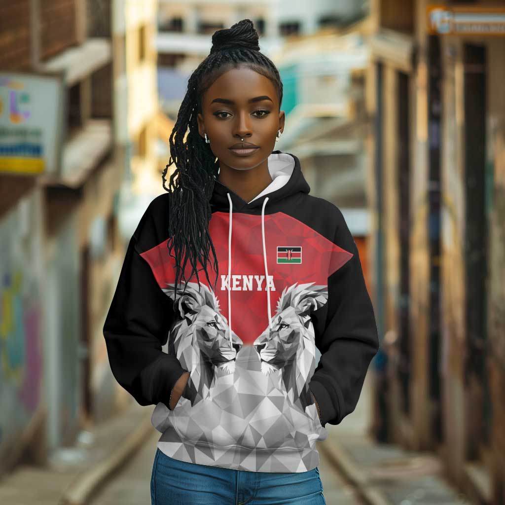 Custom Rugby Africa Kenya Hoodie Red Kenyan 22-23 Motif - African Pride