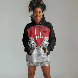 Custom Rugby Africa Kenya Hoodie Dress Red Kenyan 22-23 Motif - African Pride