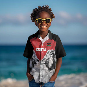 Custom Rugby Africa Kenya Kid Hawaiian Shirt Red Kenyan 22-23 Motif - African Pride