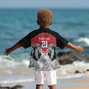 Custom Rugby Africa Kenya Kid Hawaiian Shirt Red Kenyan 22-23 Motif - African Pride