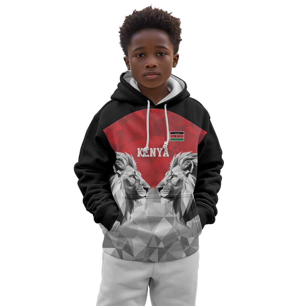 Custom Rugby Africa Kenya Kid Hoodie Red Kenyan 22-23 Motif - African Pride