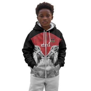 Custom Rugby Africa Kenya Kid Hoodie Red Kenyan 22-23 Motif - African Pride