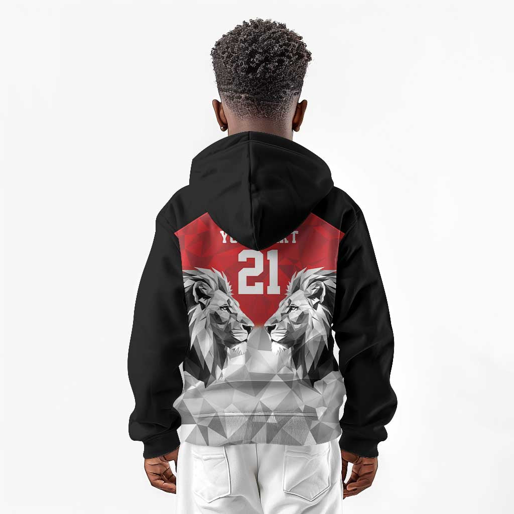 Custom Rugby Africa Kenya Kid Hoodie Red Kenyan 22-23 Motif - African Pride