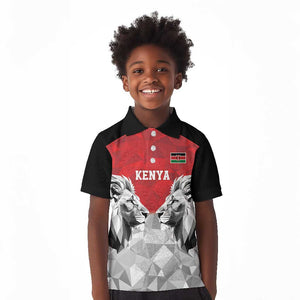 Custom Rugby Africa Kenya Kid Polo Shirt Red Kenyan 22-23 Motif - African Pride