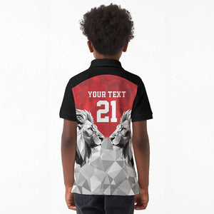 Custom Rugby Africa Kenya Kid Polo Shirt Red Kenyan 22-23 Motif - African Pride