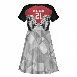 Custom Rugby Africa Kenya Kid Short Sleeve Dress Red Kenyan 22-23 Motif - African Pride