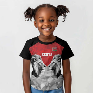 Custom Rugby Africa Kenya Kid T shirt Red Kenyan 22-23 Motif - African Pride