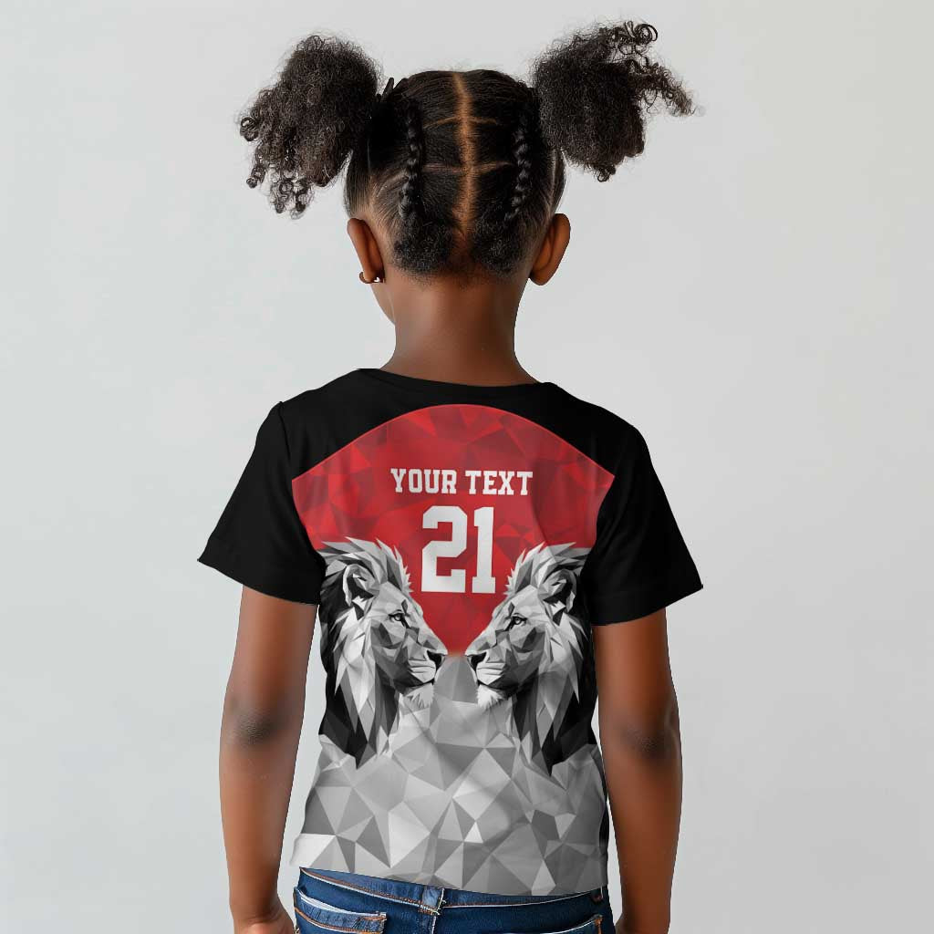 Custom Rugby Africa Kenya Kid T shirt Red Kenyan 22-23 Motif - African Pride