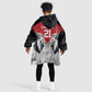 Custom Rugby Africa Kenya Kid Wearable Blanket Hoodie Red Kenyan 22-23 Motif - African Pride
