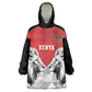 Custom Rugby Africa Kenya Kid Wearable Blanket Hoodie Red Kenyan 22-23 Motif - African Pride