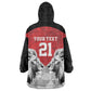 Custom Rugby Africa Kenya Kid Wearable Blanket Hoodie Red Kenyan 22-23 Motif - African Pride