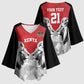 Custom Rugby Africa Kenya Kimono Sleeve Blouse Red Kenyan 22-23 Motif
