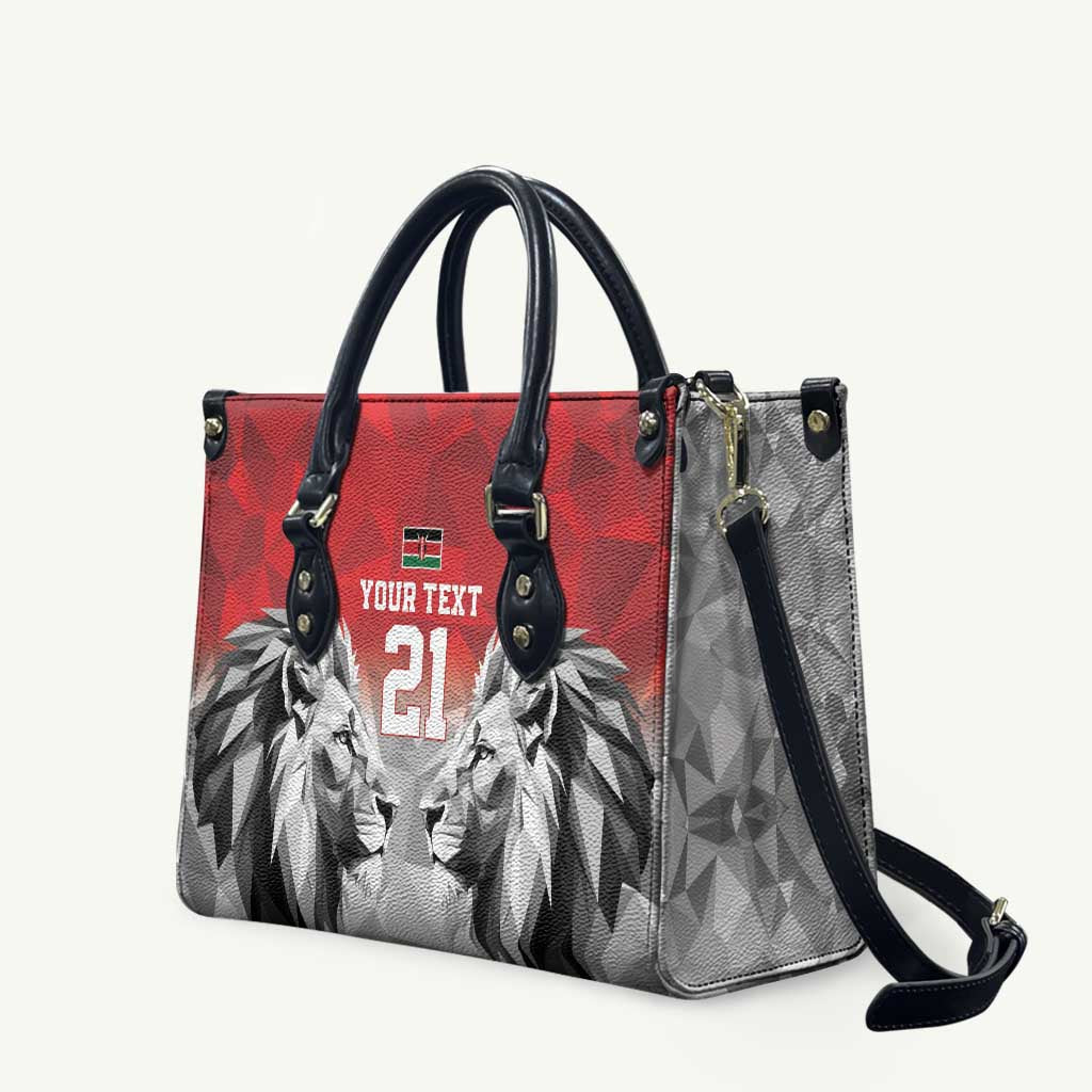 Custom Rugby Africa Kenya Leather Bag Red Kenyan 22-23 Motif