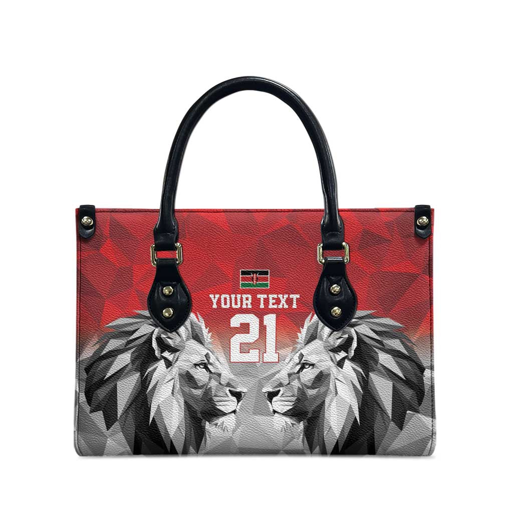 Custom Rugby Africa Kenya Leather Bag Red Kenyan 22-23 Motif