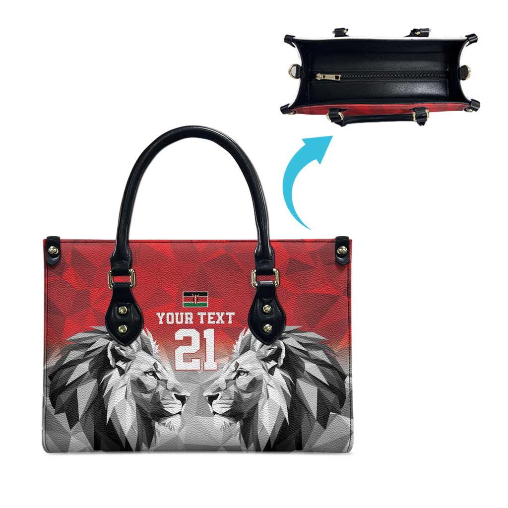 Custom Rugby Africa Kenya Leather Bag Red Kenyan 22-23 Motif