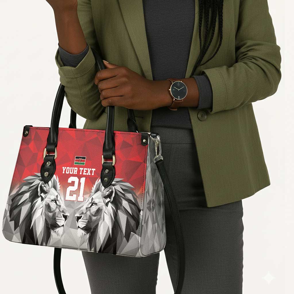 Custom Rugby Africa Kenya Leather Bag Red Kenyan 22-23 Motif