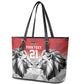 Custom Rugby Africa Kenya Leather Tote Bag Red Kenyan 22-23 Motif - African Pride
