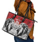 Custom Rugby Africa Kenya Leather Tote Bag Red Kenyan 22-23 Motif - African Pride