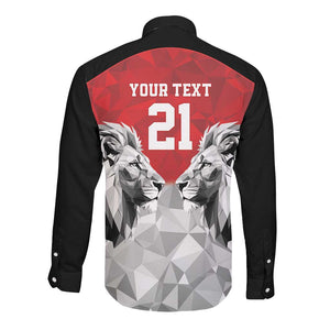 Custom Rugby Africa Kenya Long Sleeve Button Shirt Red Kenyan 22-23 Motif - African Pride