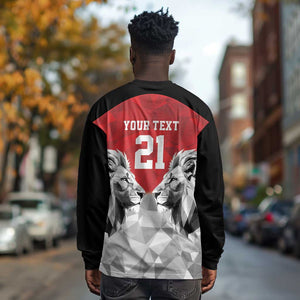 Custom Rugby Africa Kenya Long Sleeve Shirt Red Kenyan 22-23 Motif - African Pride