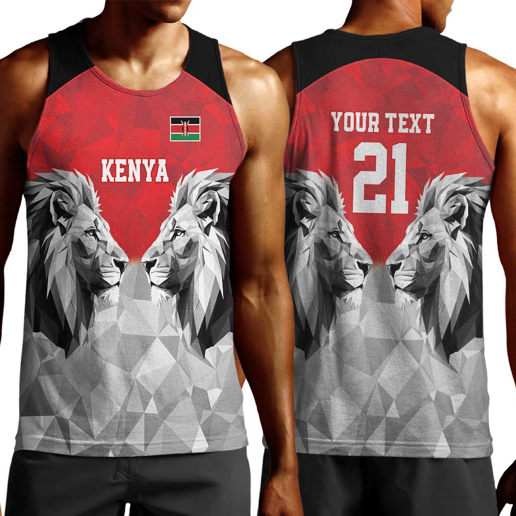 Custom Rugby Africa Kenya Men Tank Top Red Kenyan 22-23 Motif - African Pride
