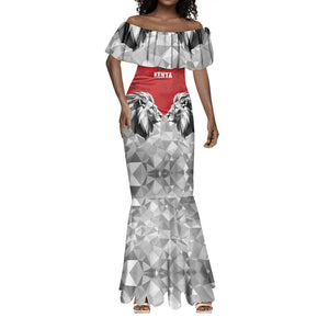 Custom Rugby Africa Kenya Mermaid Dress Red Kenyan 22-23 Motif - African Pride