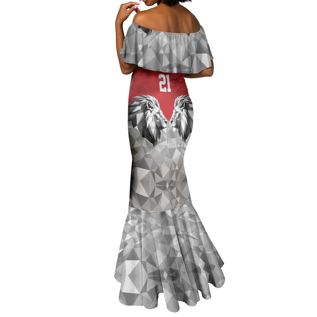 Custom Rugby Africa Kenya Mermaid Dress Red Kenyan 22-23 Motif - African Pride
