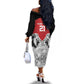Custom Rugby Africa Kenya Off The Shoulder Long Sleeve Dress Red Kenyan 22-23 Motif - African Pride