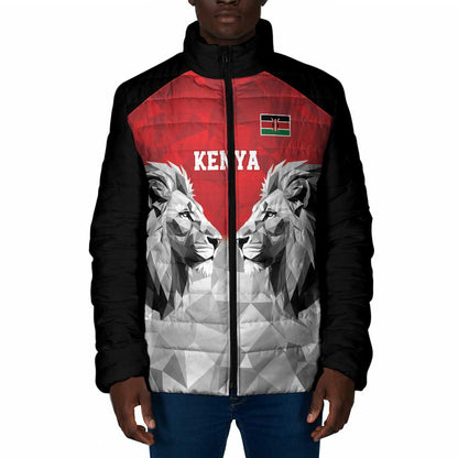 Custom Rugby Africa Kenya Padded Jacket Red Kenyan 22-23 Motif