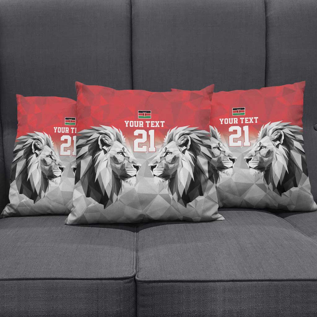 Custom Rugby Africa Kenya Pillow Cover Red Kenyan 22-23 Motif