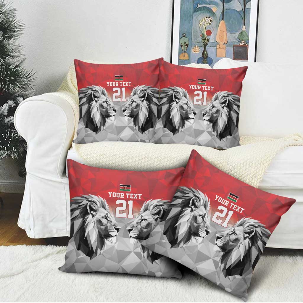 Custom Rugby Africa Kenya Pillow Cover Red Kenyan 22-23 Motif