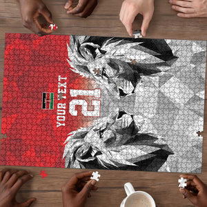 Custom Rugby Africa Kenya Puzzle Red Kenyan 22-23 Motif