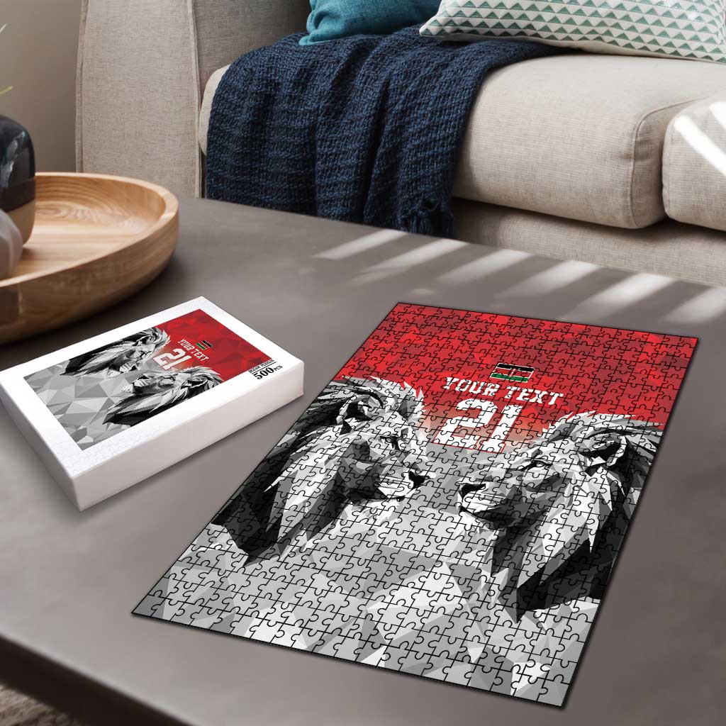 Custom Rugby Africa Kenya Puzzle Red Kenyan 22-23 Motif